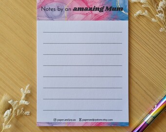 Notepad stationery for mum on Mother's Day - A6 size purple version