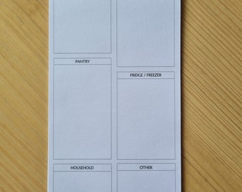 Grocery shopping list DL size with easy to use segments