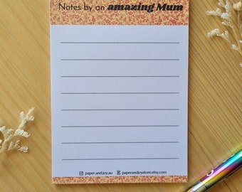 Notepad stationery for mum on Mother's Day - A6 size orange version