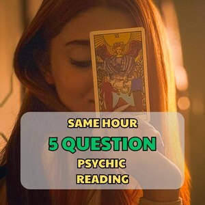 Samma timme 5 frågor psykisk läsning, omedelbar tarotläsning, ställ 5 frågor, korrekta svar, kärleks- och relationsinsikt, snabb leverans