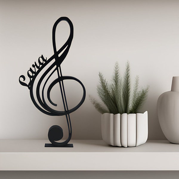 Musik Geschenk Notenschlüssel Deko Musik Liebhaber Fan Personalisiert Wall Art Line Art Figur Deko Instrument Musiklehrer Musikstudent 3D