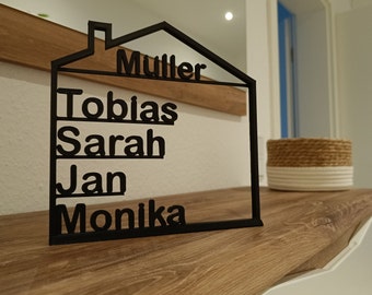 Personalized Family Sign | 3D Printed Door Sign with Name | Entrance & Hallway Decor | Housewarming Gift | Wedding Gift | Home Wall Decor