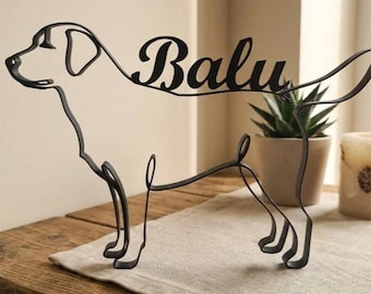 Personalized Dog Line Art Figurine | 3D Print from Photo | Dog Portrait Gift for Dog Lovers | Pet Keepsake Statue Decoration