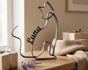 Cat line art figure 3D print