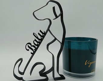 Customizable dog line art figurine