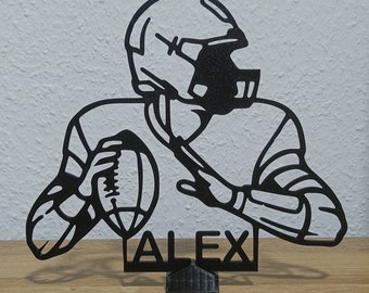 Personalized Football Line Art Figure 3D Print