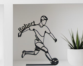Personalized soccer line art figure 3D print