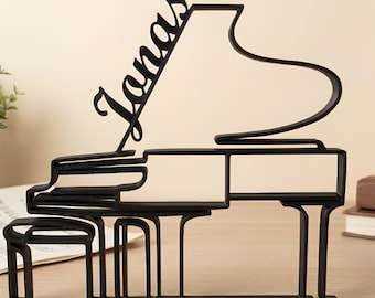 Personalized Piano Line Art Figure 3D Print