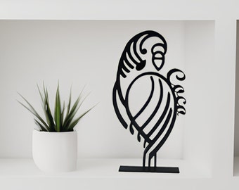Budgerigar Decorative Figure Budgie Fan Gift Bird Lover Personalized Bird Present Wall Line Art Sculpture Decoration Customized Bird Mom 3D