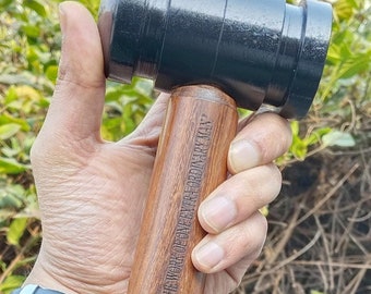 Personalized Blacksmith Hammer: Engraved Iron & Wood Forging Tool