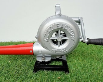 Vintage Hand-Cranked Forge Furnace: Traditional Blacksmithing Tool with Pedal-Operated Air Blower