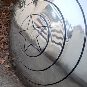 Handmade Captain America Shield: Full-Size Steel Replica, Battle-Ready Cosplay image 5