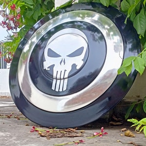 Authentic Punisher Skull Shield Perfect for Cosplay & Superhero Fans - 1:1 Scale Movie Replica Halloween Gift