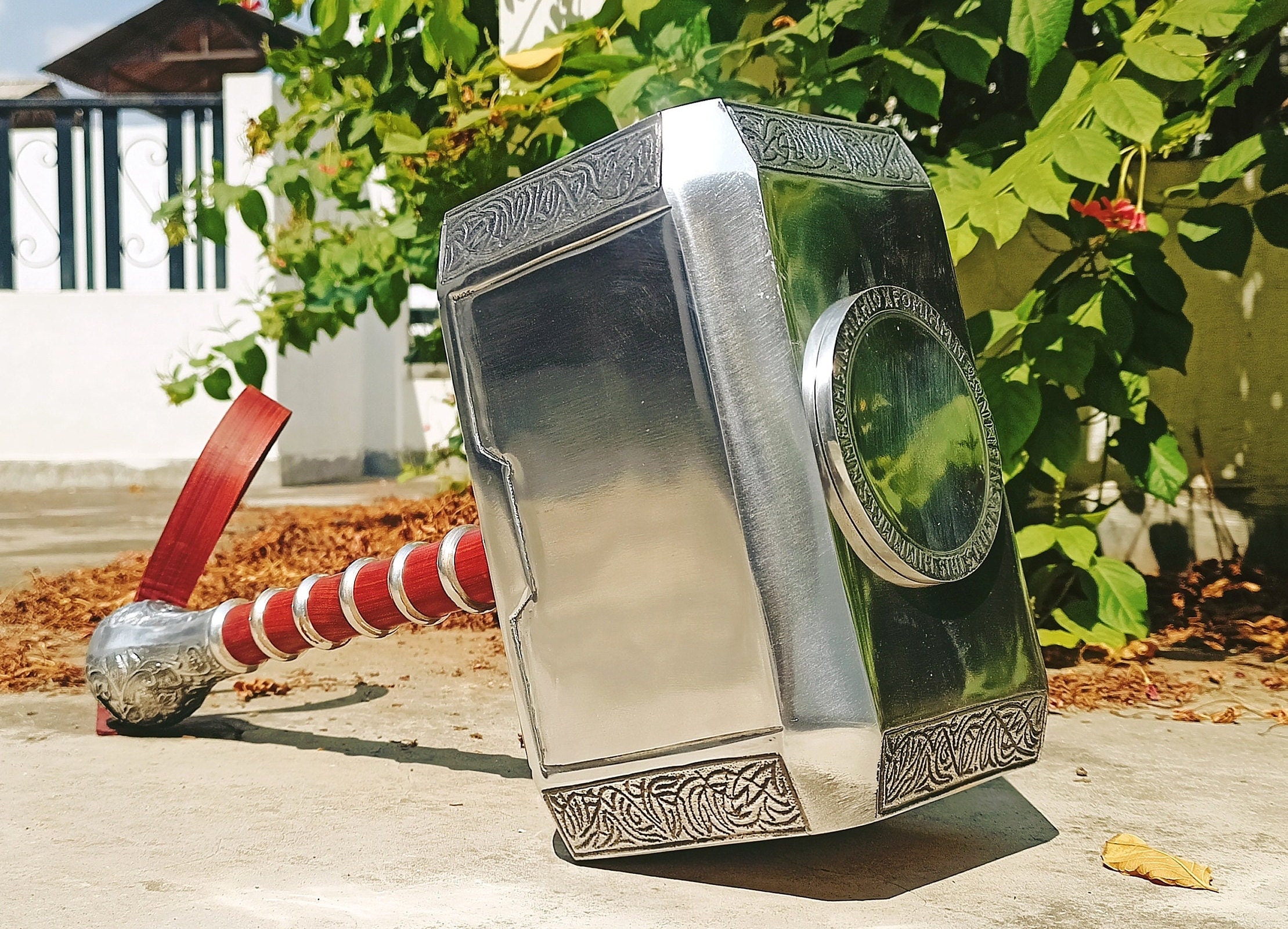 Thor Hammer Mjolnir Metal Replica - 1:1 Scale, Screen Accurate Prop for MCU Cosplay and Collectibles Halloween Gift