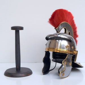 Roman Centurion Helmet with Display Stand - Wearable Steel Armor - Ancient Military Collectible - Legionary Costume - Gift for History Buff