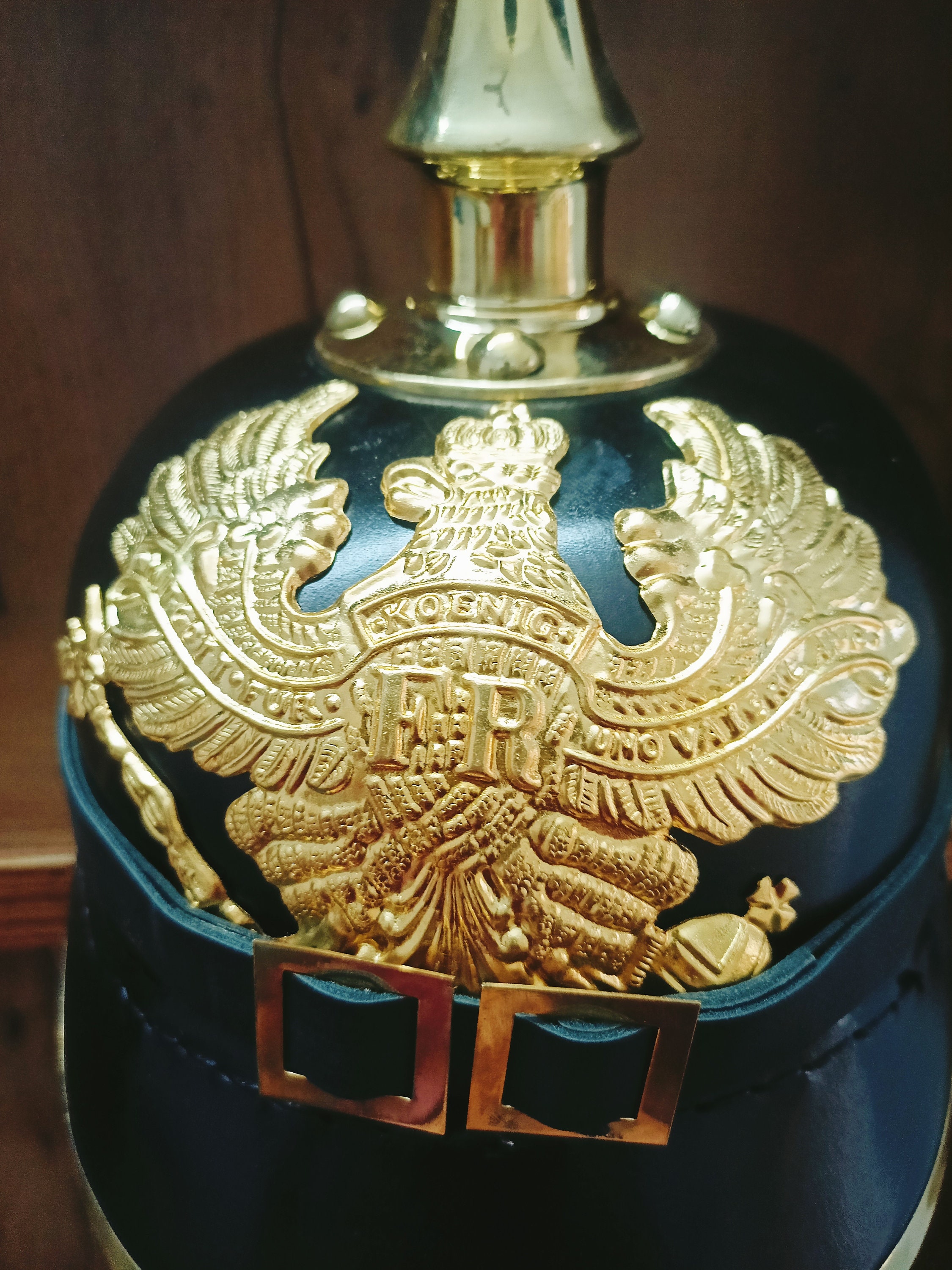 ドイツ軍ピッケルハウベヘルメット：プロイセン帝国軍革製レプリカ