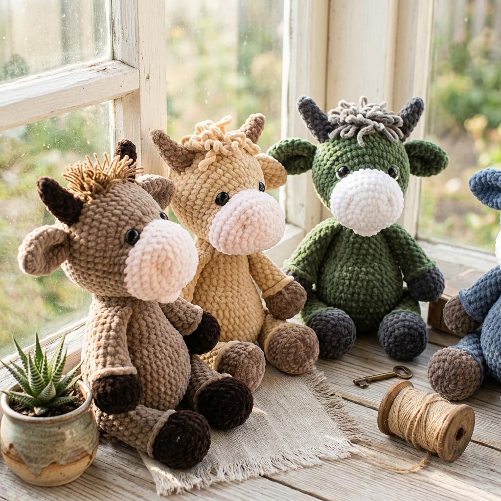 Velvet Highland Cow Plush Pattern