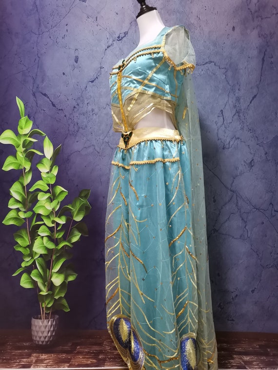 princess polly baby blue dress Live Action Jasmine Inspired Dress Inspired Aladdin Live Action Princess Jasmine  Costume Jasmine