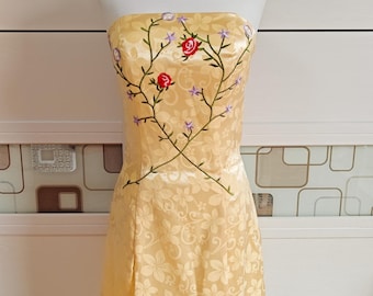 Rachel Green Yellow Embroidered Dress - Etsy