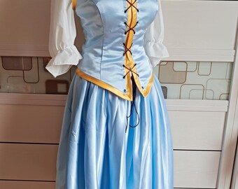 blue dress belle once upon a time The Fairy Godmother Collection Red Rose Princess Village Dress 12 main image 1