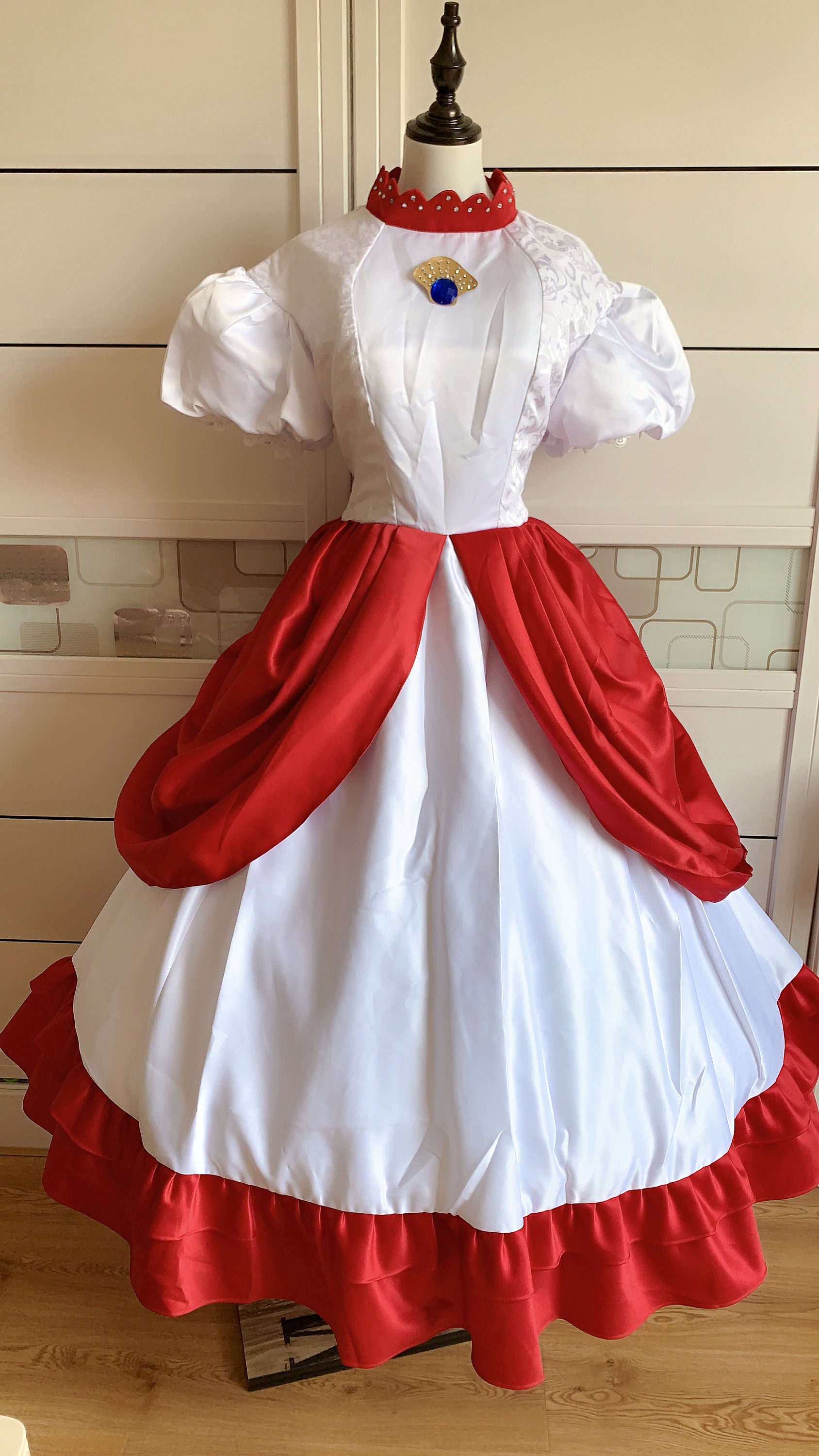 Inspired Princess Peach Fire Dress Fire Peach Cosplay Costume