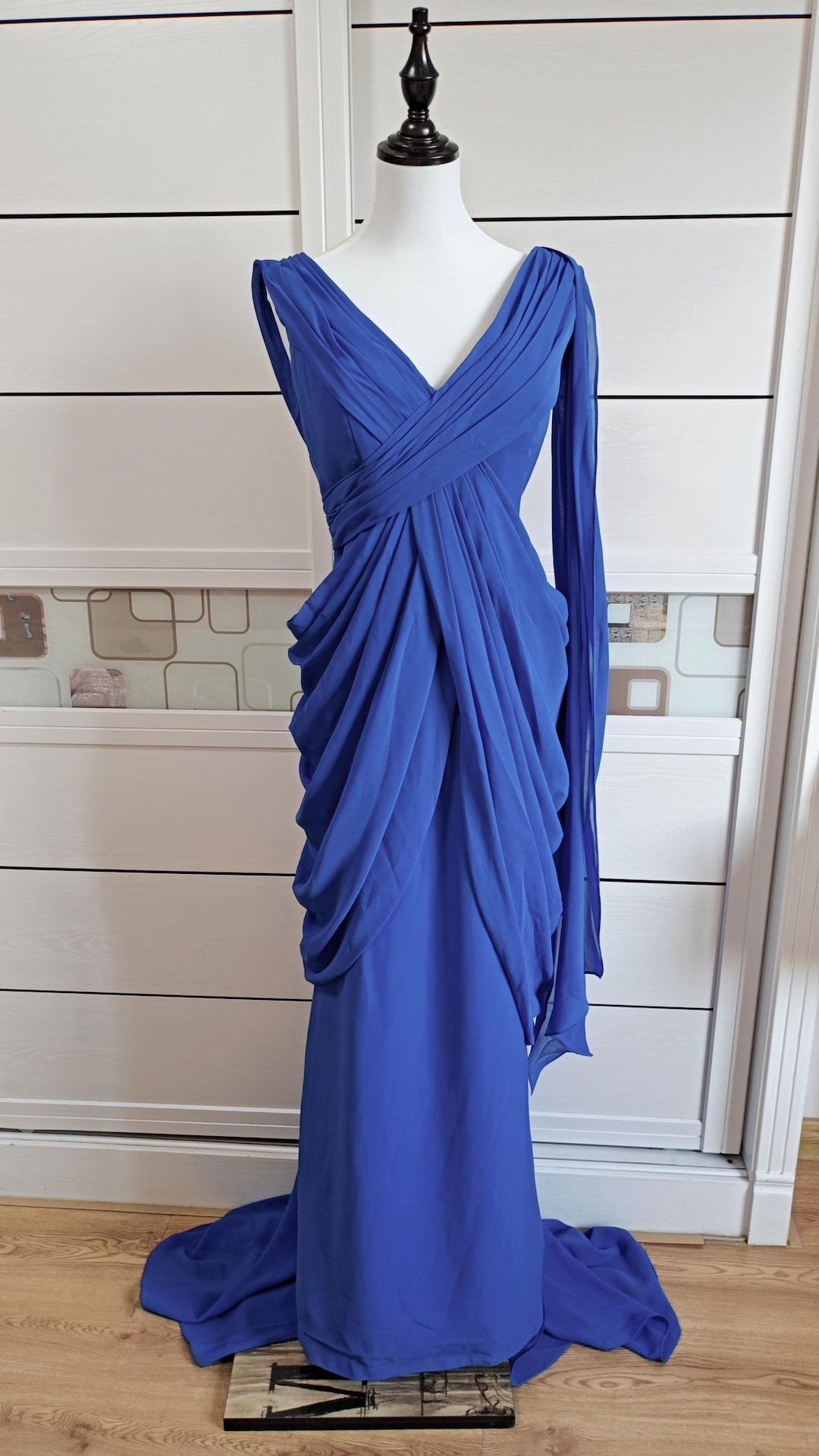 sachin and babi light blue dress Customizable Royal Rhinestone Royal Blue Gown – DOM SUTLE