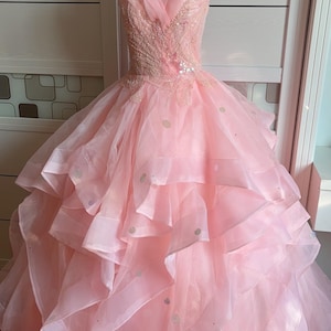 Inspired Witch Glinda Dress Pink Bubble Gown Cosplay Costume