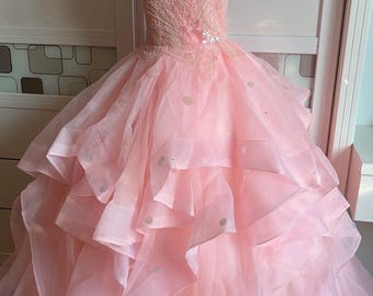 Inspired Witch Glinda Dress Pink Bubble Gown Cosplay Costume