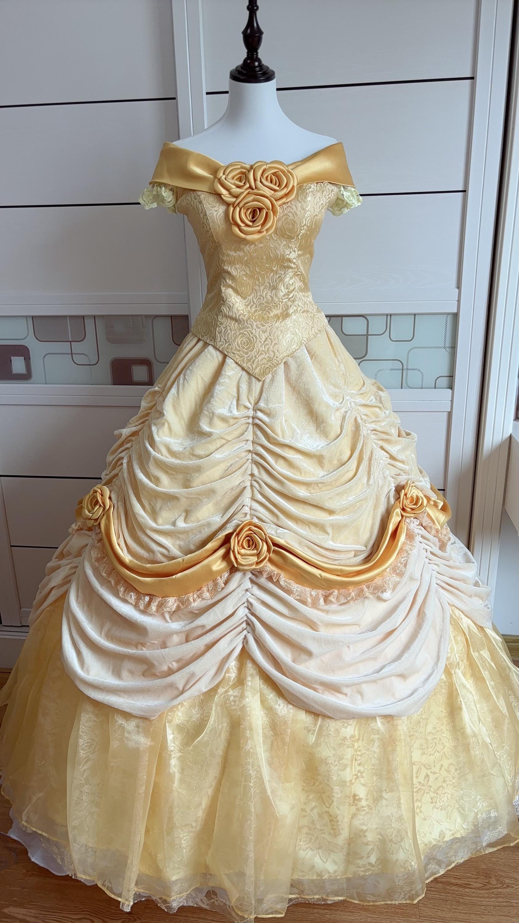 belle inspired homecoming dress Princess Cosplay Costume Belle princess belle inspired prom dress