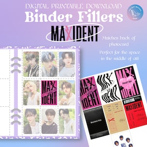 Tarjetas fotográficas del álbum Maxident de Stray Kids, carpeta de relleno de Kpop, marcador de posición, colección de descargas para imprimir digitalmente