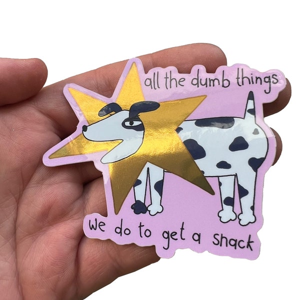 Relatable Vinyl Sticker "Spirit Snack Animal" – Lustiger Aufkleber mit Hund und Glitzer Stern – Spirit Animal