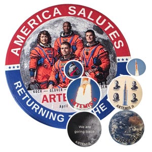 NASA Artemis II Ultimate Pin Set – Moon Mission 7-Pin Collection 3" 2.25" 1.25"