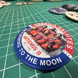 NASA Artemis II Pin Set – Moon Mission Crew Pinback Button 3-Pack image 5