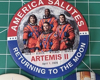 NASA Artemis II Pin Set – Moon Mission Crew Pinback Button 3-Pack