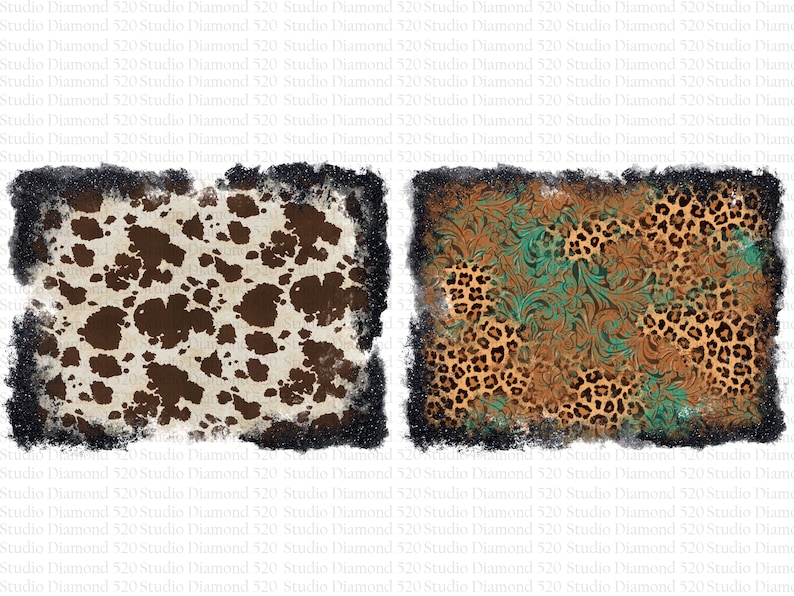 Western Background Mega Bundle Png, Leopard Cowhide Tooled Leather ...