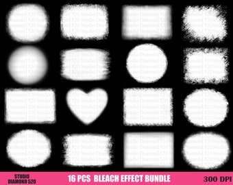 Paquete de imágenes PNG con efecto blanqueador blanco, 16 imágenes PNG con protector contra salpicaduras blanco, sublimación con lejía en aerosol, superposición desgastada con lejía, descarga instantánea