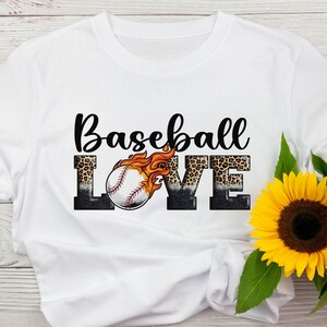 Flaming Baseball Love Png, Fire Leopard Black Glitter Baseball Png, Fireball Baseball Png, Sport Love Png, Baseball Png, Instant Download image 2