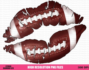 American Football Lips Png, Sport Kiss Png, Football Season Png, Football Love Sublimation, Instant Download