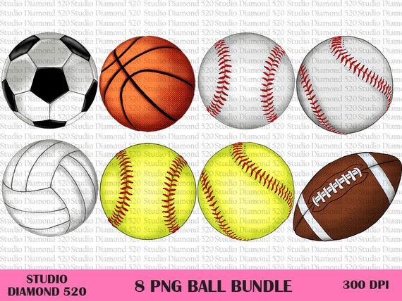 Balls Png, Ball Bundle Png, Volleyball Ball Png, Football Ball Png, Soccer Ball Png, Baseball Ball Png, Softball Ball Png, Instant Download