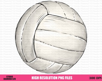 Volleyball Ball Png, Sport Ball Sublimation, Hand Drawn Volleyball Ball Png, Ball Clipart, Instant Download