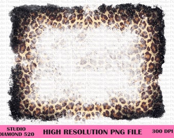Leopard Background Bleach Effect Png, Distressed Western Background Png, Grunge Leopard Black Glitter Background Png, Instant Download