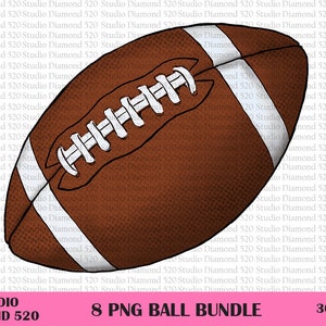 May include: A brown and white football with laces. The football is drawn in a cartoon style with a textured surface.