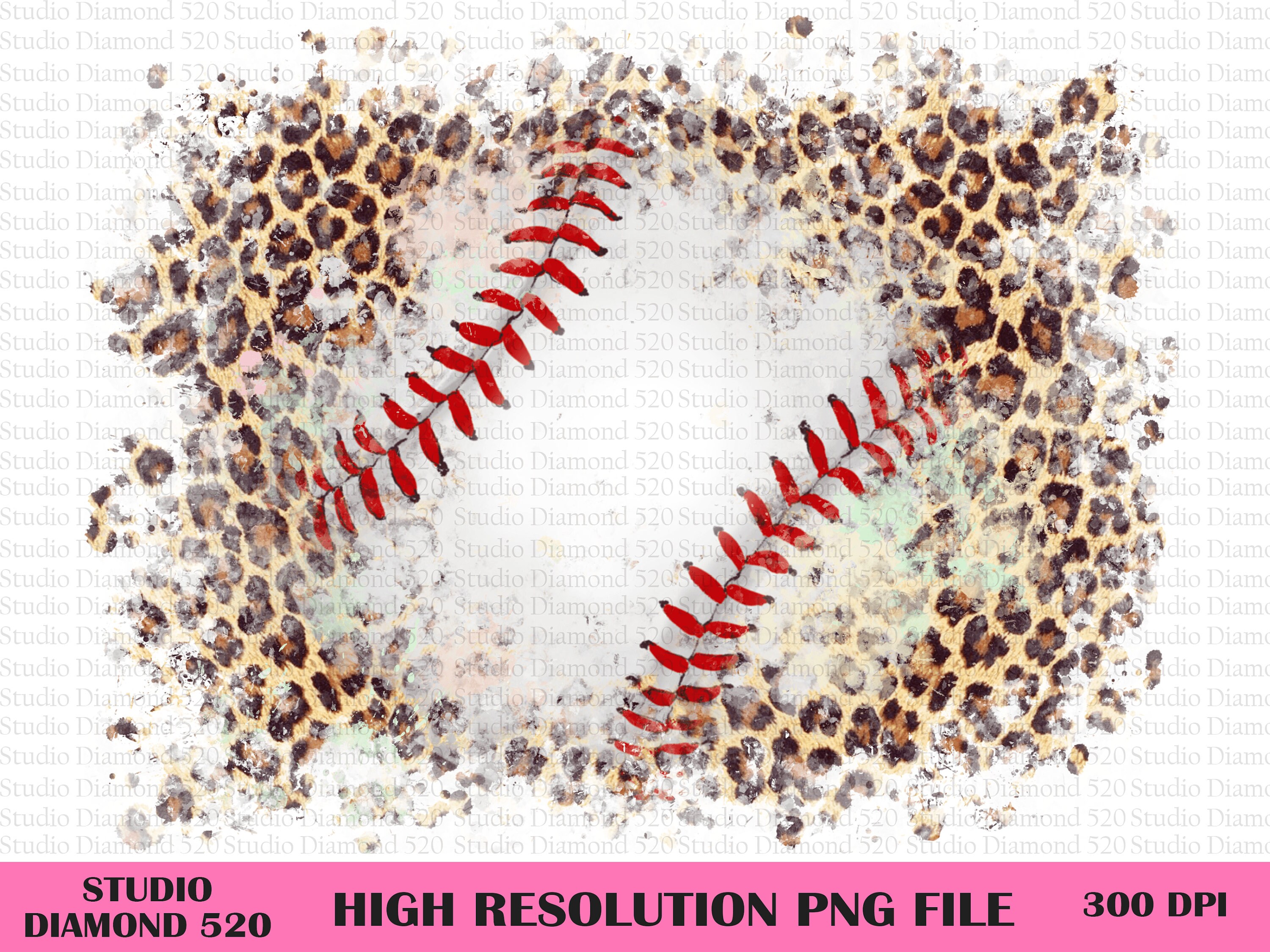 Leopard Baseball Background Png Distressed Baseball Cheetah Etsy