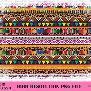Aztec Leopard Glitter Distressed Background Png, Western Aztec Serape Background Sublimation Png, Instant Download