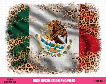 Leopard Mexico Flag Distressed Background Png, Cheetah Mexican Flag Background Sublimation, Mexicana Png, Mexico Png, Instant Download