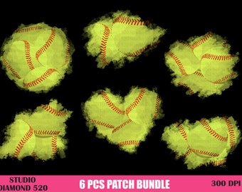 Softball Patch Bundle Png, Softball Patches Png, Distressed Sport Patches Png, Sports Splash Png, Softball Sublimation, Instant Download