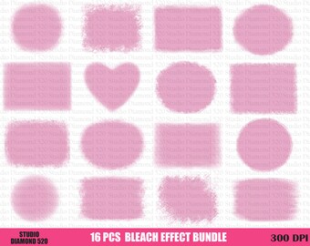 Paquete de imágenes PNG con efecto de lejía rosa, 16 imágenes PNG con salpicadero rosa, sublimación de lejía en aerosol, superposición desgastada con lejía, descarga instantánea