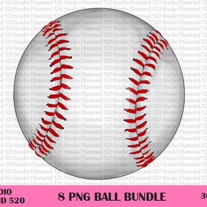 May include: A white baseball with red stitching. The baseball is a digital illustration.