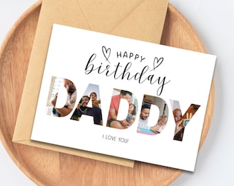 Personalized Dad Birthday Card with Photo: Editable Template (Digital Download)