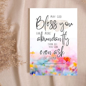 Cartão de aniversário para impressão para ela, cartão de escritura para esposa, cartão de encorajamento de versículo bíblico para igreja, cartão religioso católico para mãe
